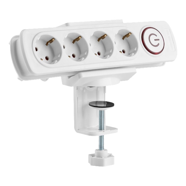 OFFICE Clamp-on power strip holder for desks, white