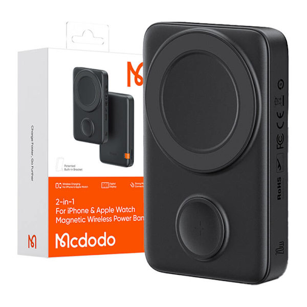Magnetisk Power Bank för Apple Watch Mcdodo MC-1461 10000mAh, 20W (svart)