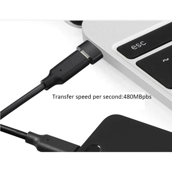 USB-C–USB 2.0 -sovitin Musta