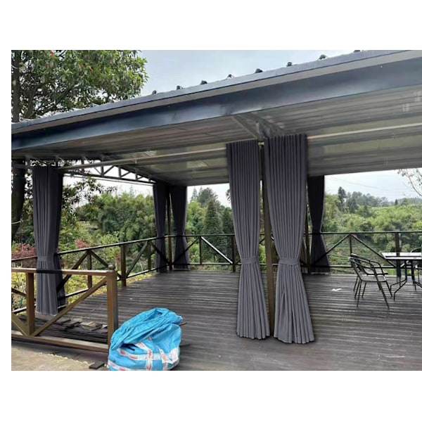 Utomhusgardiner för lusthus (1,5x2,7 m med krokar/enskild panel)