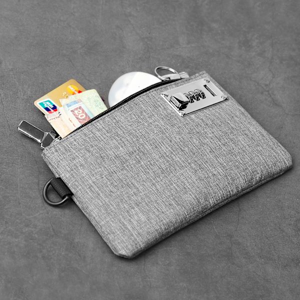 Oxford Cloth Security Wallet med lösenordslås Grå