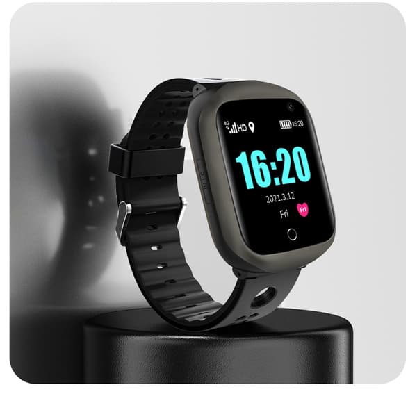 Smart Klocka med Puls- och Blodtryckskontroll, GPS-Positionering, IP67 Black Black