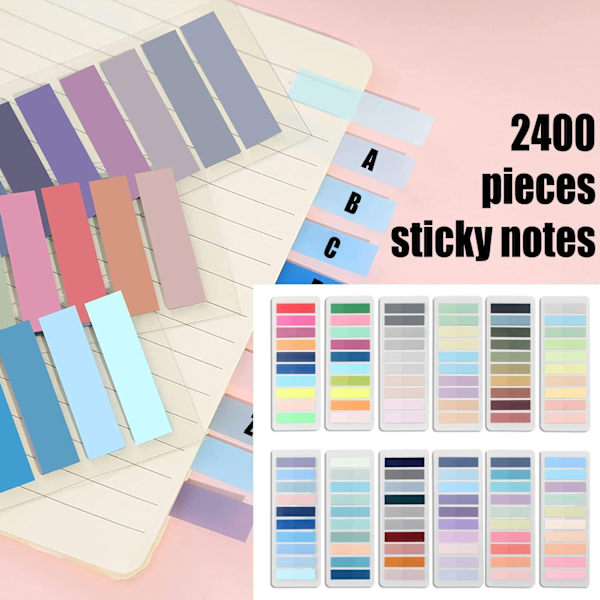 Fluorescerande Sticky Notes, klassificerade indexanteckningar med fodral