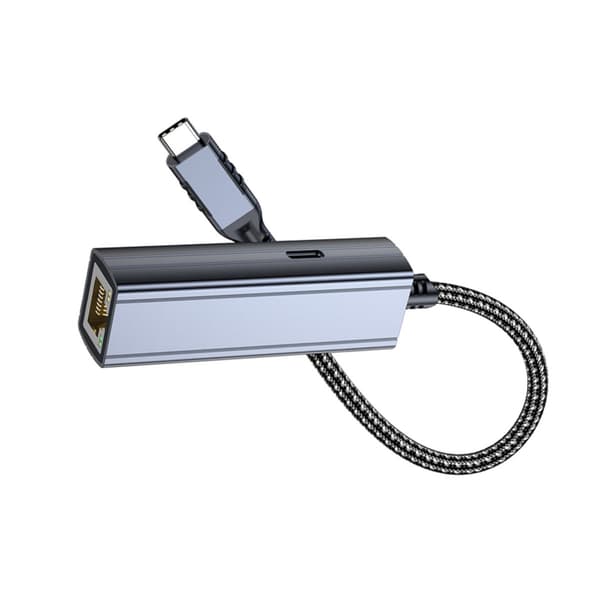 USB-C til Gigabit Ethernet-adapter kompatibel med MacBook, 100 W PD og RJ45-netværk