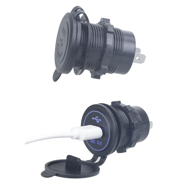 QC3.0 USB Billaddaradapter med LED-Ljus