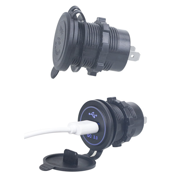 QC3.0 USB-bilopladeradapter med LED-lys