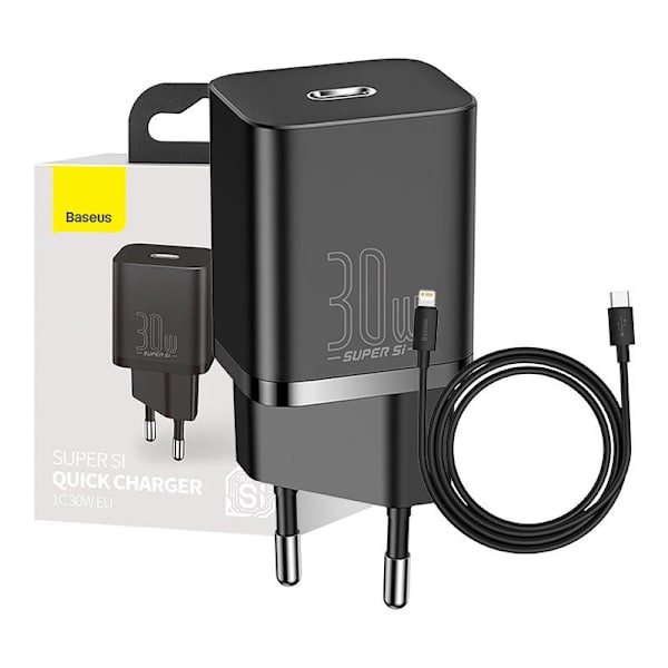 Baseus Super Si Snabbladdare 1C 30W (svart)