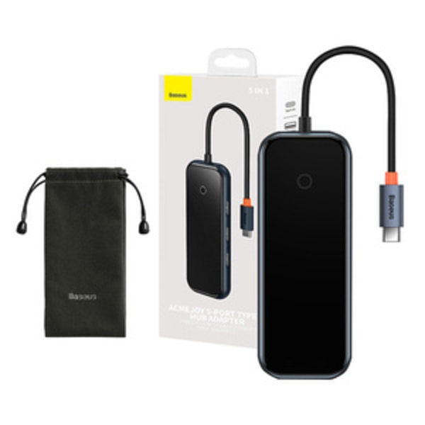 Hub 5in1 Baseus AcmeJoy-serien USB-C til 2xUSB 3.0 + USB 2.0 + USB-C PD + HDMI (mørkegrå)