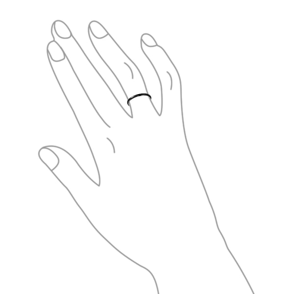 Yksinkertainen tyylikäs sormus Musta 20.7 mm Musta 20.7 mm