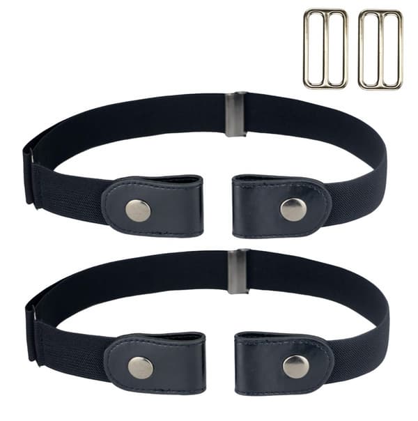 Elastinen vyö ilman solkea (yksi koko) musta Black 2-pack Black 2-pack
