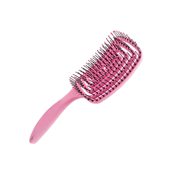 Ergonomisk böjd ventilborste för hårbottenmassage Rosa