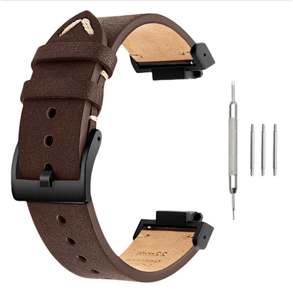 Klockarmband i äkta läder för Casio G-SHOCK DW-5600/GWB5600/GA-2100 Brun+svart