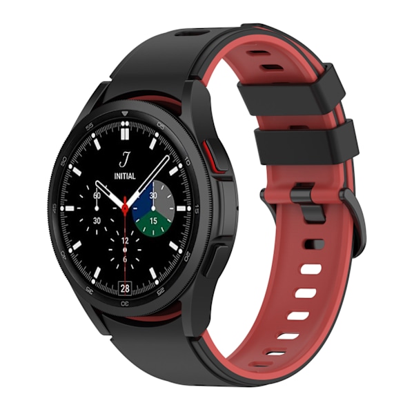 Silikone urrem til Samsung Watch 4 Sort+rød