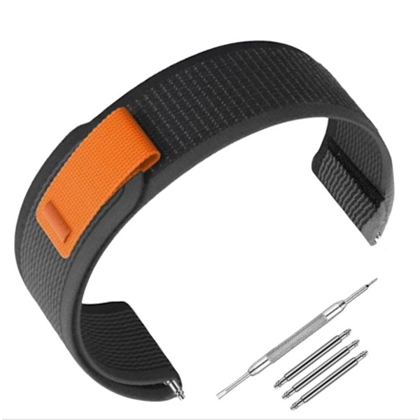 Garmin-kompatibelt nylonarmband 22mm - Forerunner 245/255/265M Svarta + grå prickar