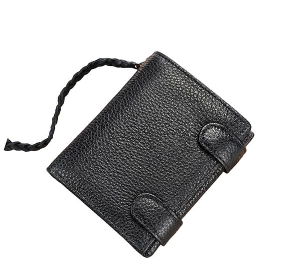 RFID-blockerande Läderplånbok för Män, Smal Bifold Plånbok med Presentask Black Black