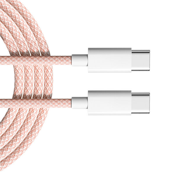 2-pack USB-A till USB-C-kabel Rosa L