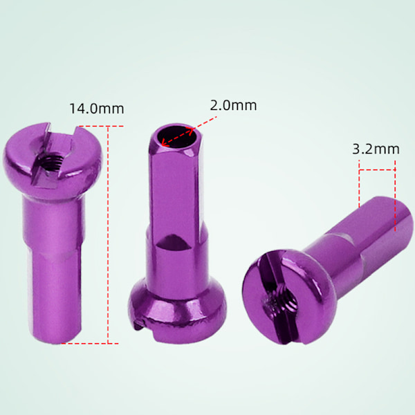 Anodiserade ekernipplar i aluminiumlegering för cykelhjul Lila