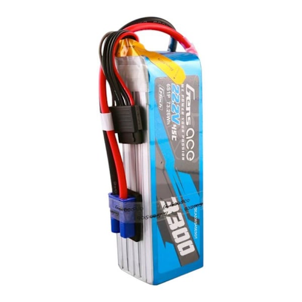 Gens ace G-Tech 3300mAh 22,2V 45C 6S1P Lipo-batteripaket med EC5-kontakt