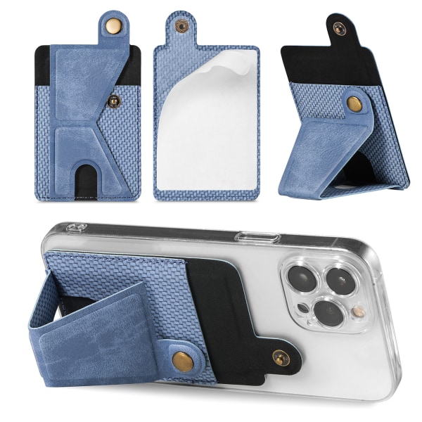 Universal Phone Card Holder Sticker Multi-Angle Stand Multi Card Blå