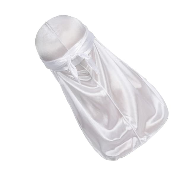Åndbar polyester hovedbeklædning til mænd - Elastisk lang hale bandana hue til solbeskyttelse White White