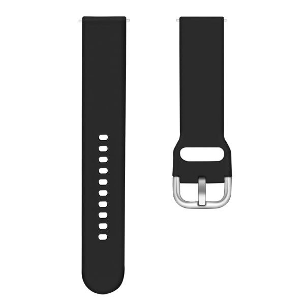 Klockarmband silikon Samsung Galaxy Watch 5 40mm 44mm/Watch 4 40mm 44mm/Watch 4 Classic 42mm 46mm, Garmin Vivoactive 3/ Svart 20 mm