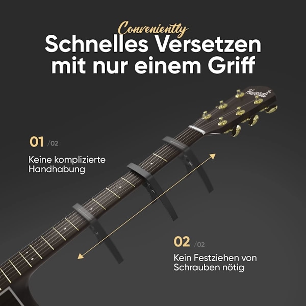 Zink Alloy Gitarr Capo - Gun Black med Färgbox