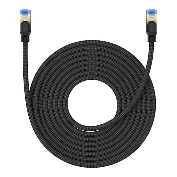 Flettet netværkskabel kat. 7 Baseus Ethernet RJ45, 10 Gbps, 10 m (sort)