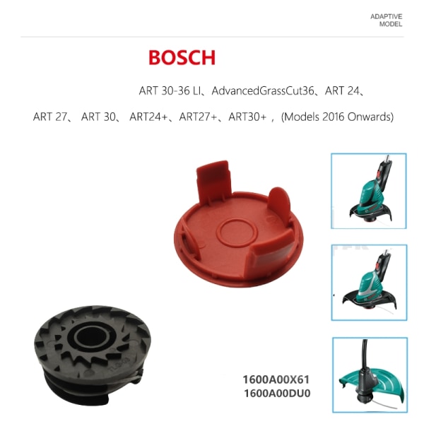 Boschin ruohotrimmereiden vaihtokelan siima ja kansisarja