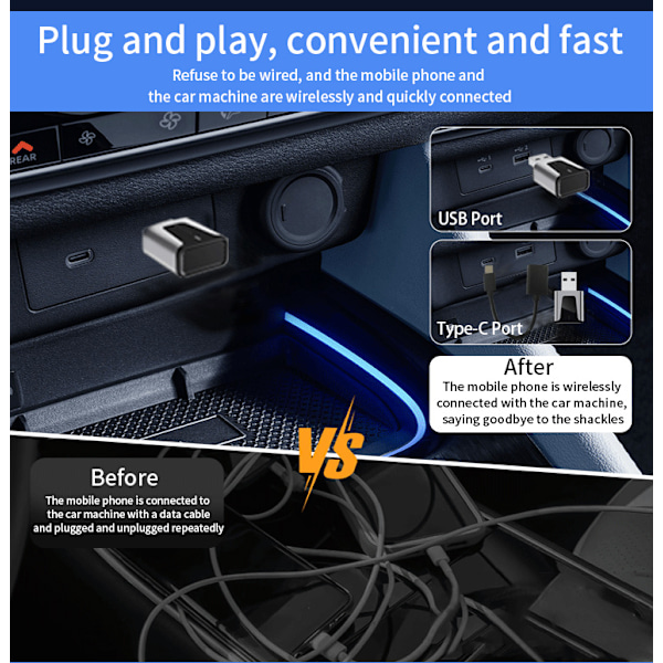 Trådlös CarPlay & Android Auto-adapter för bilar