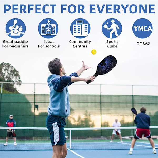Pickleballset - Glasfiberracketar, Bollar & Väska 14#model