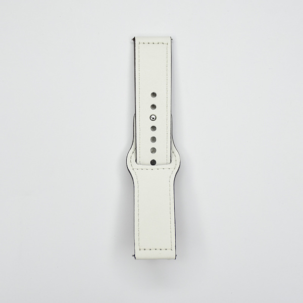 Läderklockarmband - 22 mm Vit