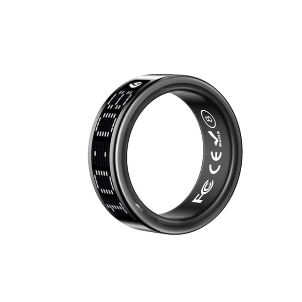 Smart Ring med Display och Laddningsfodral - Spåra Träning & Hälsa Black 9 Black 9