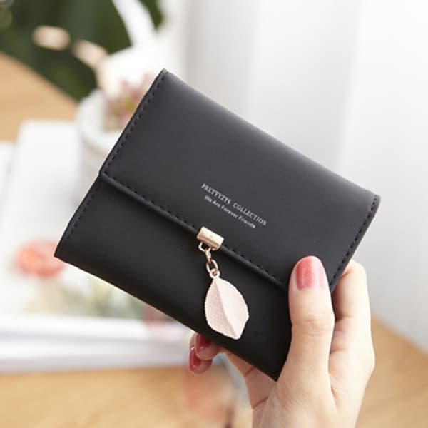 Tri-fold tegnebog Letvægts studerende tegnebog Black Black