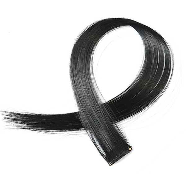10 st Clip in Hair Extensions Svart