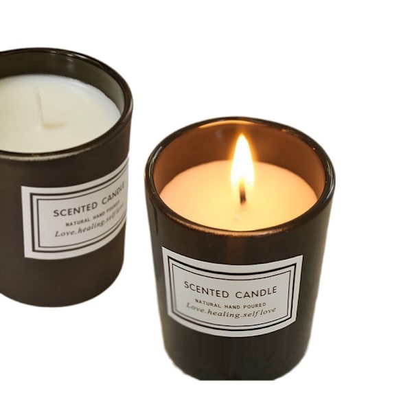 Mattsvart doftljus - lavendel, 110 g sojavax