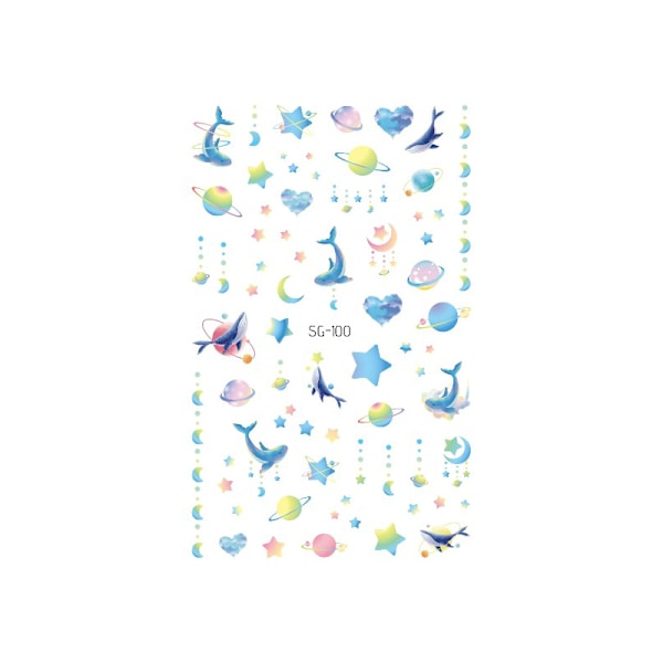 Glitter Nail Art Stickers - 6-pack model 1
