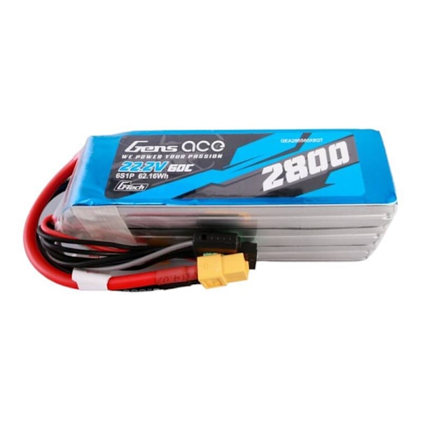 Gens ace G-Tech 2800mAh 22,2V 60C 6S1P Lipo batteripakke med XT60 stik