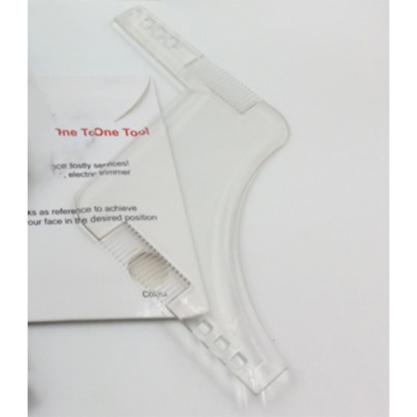 Skäggmall för perfekt skäggformning - 17cm Transparent
