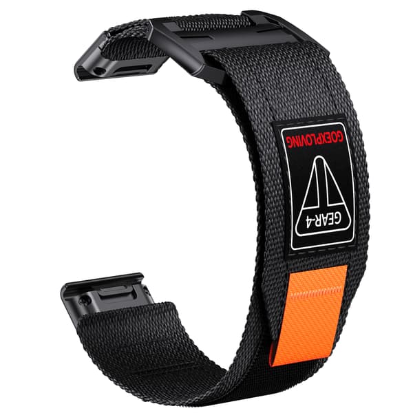 Quick Release 26mm Vævet Nylonrem til Garmin-ure Black Black