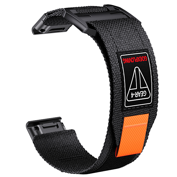 Quick Release 26mm Vævet Nylonrem til Garmin-ure Sort