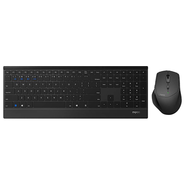 RAPOO Keyboard/Mice Set 9500M Wireless Multi-Mode Black Svart