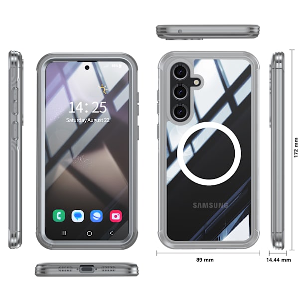 Samsung Galaxy S24 FE Skal, Bakstycke i Härdat Glas 9H Grå