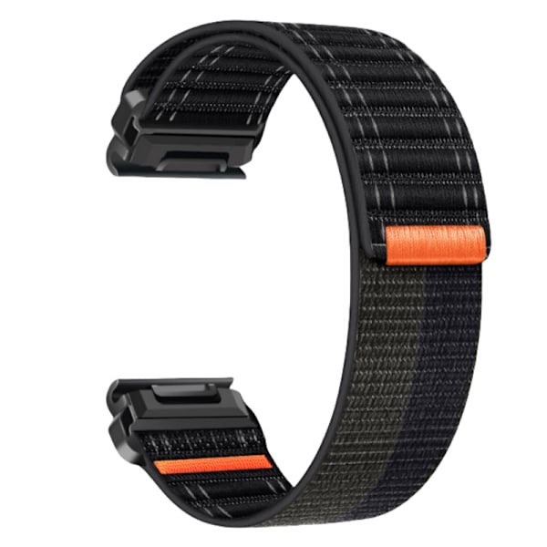 Nylon klockarmband för Garmin Fenix 8/5/6/7X Pro/Epix 935/965 Svart + ljusgrå 22 mm