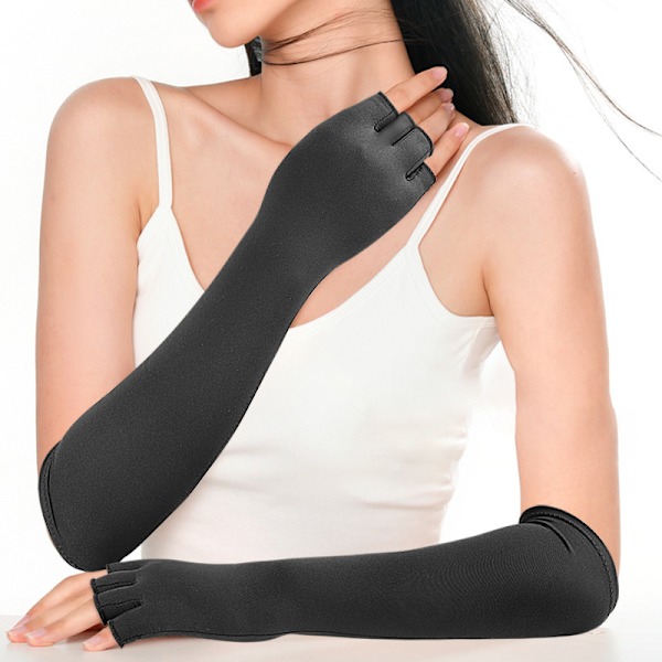 Kobberfiber halvfingerhandsker til sport og fitness M