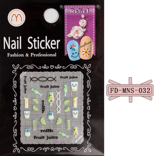 5D Nail Art Stickers 12 ark MultiColor MultiColor
