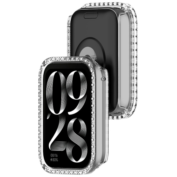Xiaomi Mi Band 9 Pro-fodral med diamanter, PC-skydd Transparent