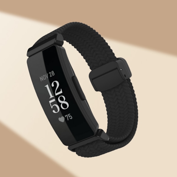 Stilrent vävt magnetband i nylon för Fitbit Inspire 3 Svart