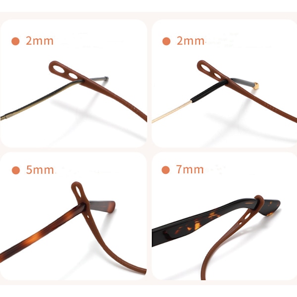 5-pack med tre hål, justerbar anti-slip glasögonrem Svart