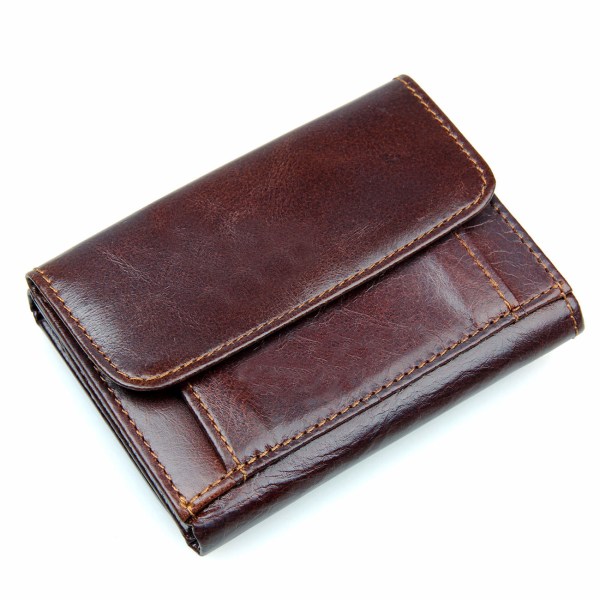 RFID plånbok i äkta läder - Brun 454e | Fyndiq