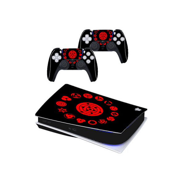 PS5 Console og Controller Skin Sort+rød